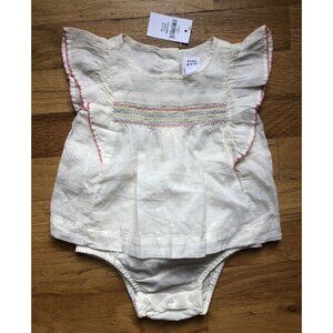 🆕 Baby Gap 3-6 M Bodysuit Dress Cream